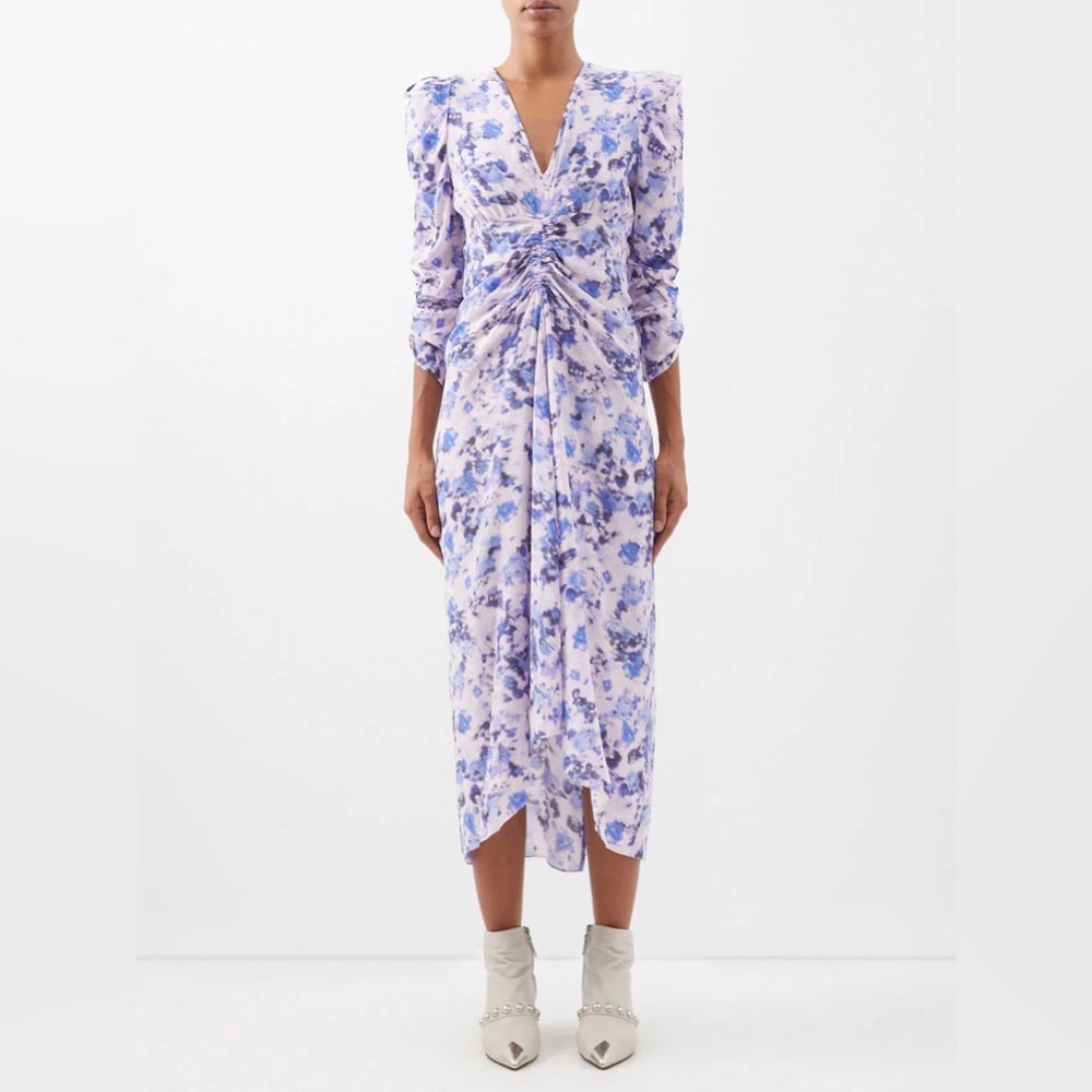 Isabel Marant Floral Pink and Blue Women's Silk Dress